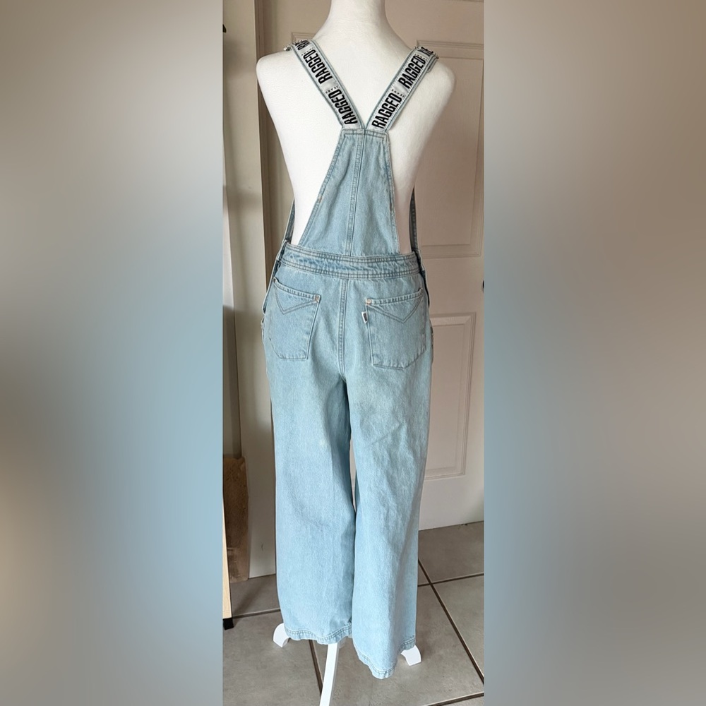 Y2K The Ragged Priest women’s Light Blue Denim overalls sz S - Picture 5 of 11